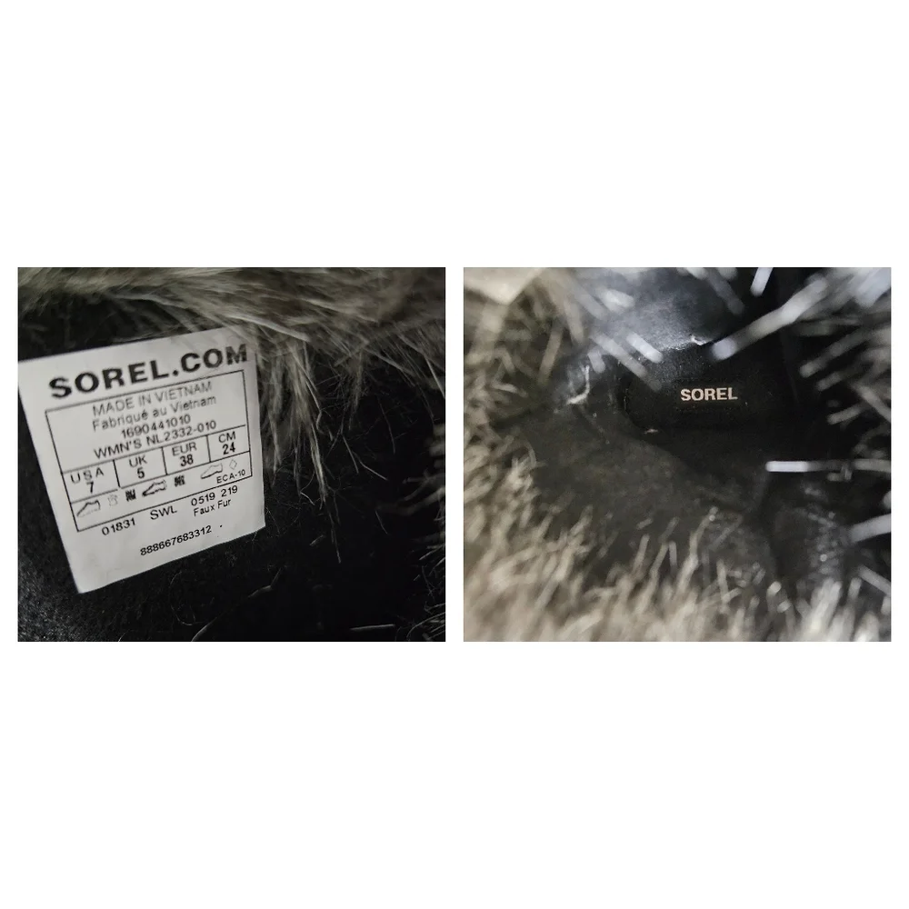 Sorel Boots Size 7 Tofino II Waterproof Faux Fur Insulated Snow Winter Black